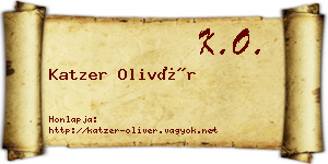 Katzer Olivér névjegykártya